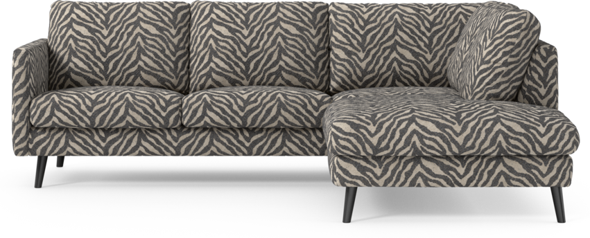 Madison Lux - 2-sits soffa med divan höger - Svart