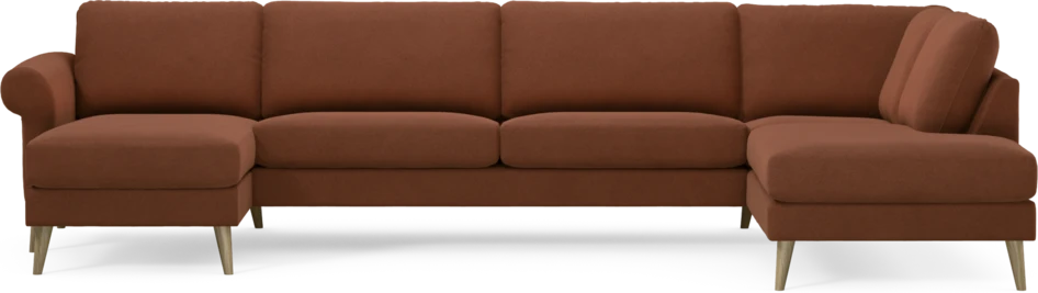 Bridge - 3-sits soffa med schäslong vänster och divan höger - Orange