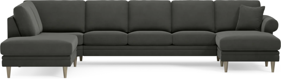 Eden - 3-sits soffa med divan vänster och schäslong höger - Grå