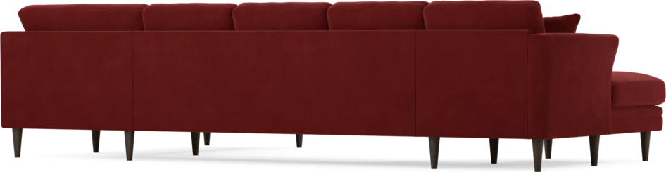 Eden - 3-sits soffa med schäslong vänster och divan höger - Röd