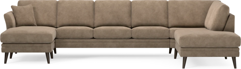 Eden - 3-sits soffa med schäslong vänster och divan höger - Beige