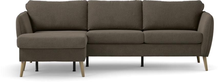 County - 3-sits soffa med flyttbar schäslong - Brun