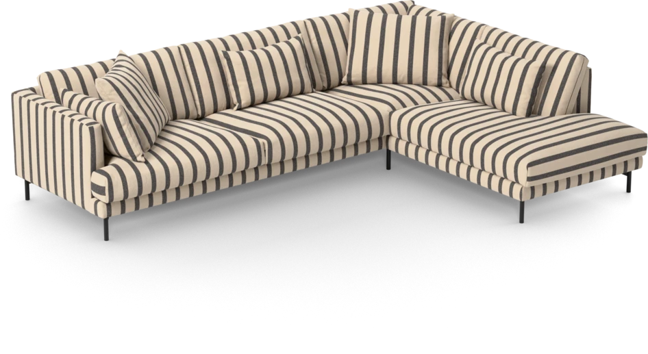 Harper - 3-sits soffa med divan höger - Flerfärgad