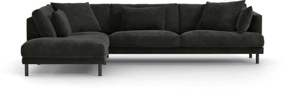 Harper - 3-sits soffa med divan vänster - Svart