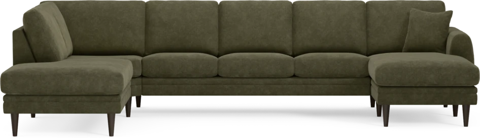 Eden - 3-sits soffa med divan vänster och schäslong höger - Grön