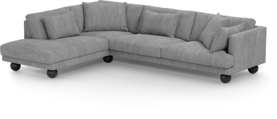 Harper - 3-sits soffa med divan vänster - Grå