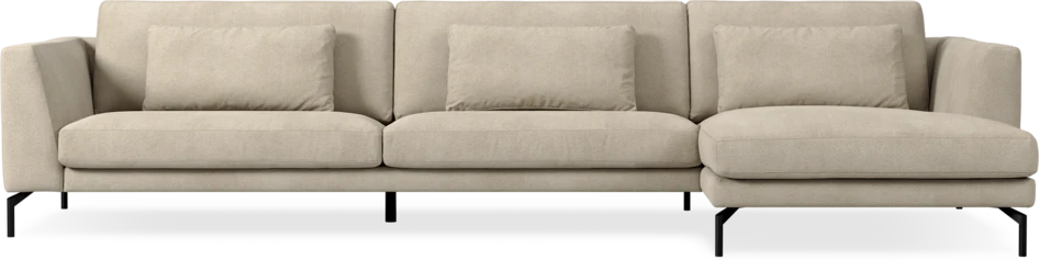Willow - 4-sits soffa med schäslong höger, fast klädsel - Beige