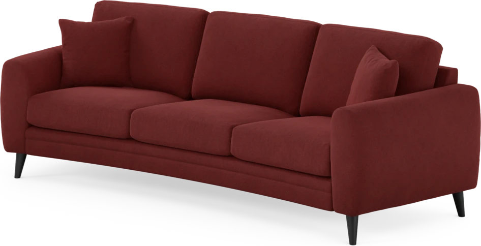 Eden - 3-sits soffa svängd - Röd