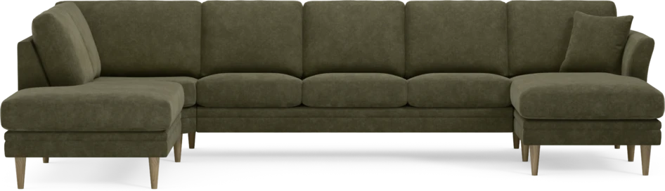 Eden - 3-sits soffa med divan vänster och schäslong höger - Grön