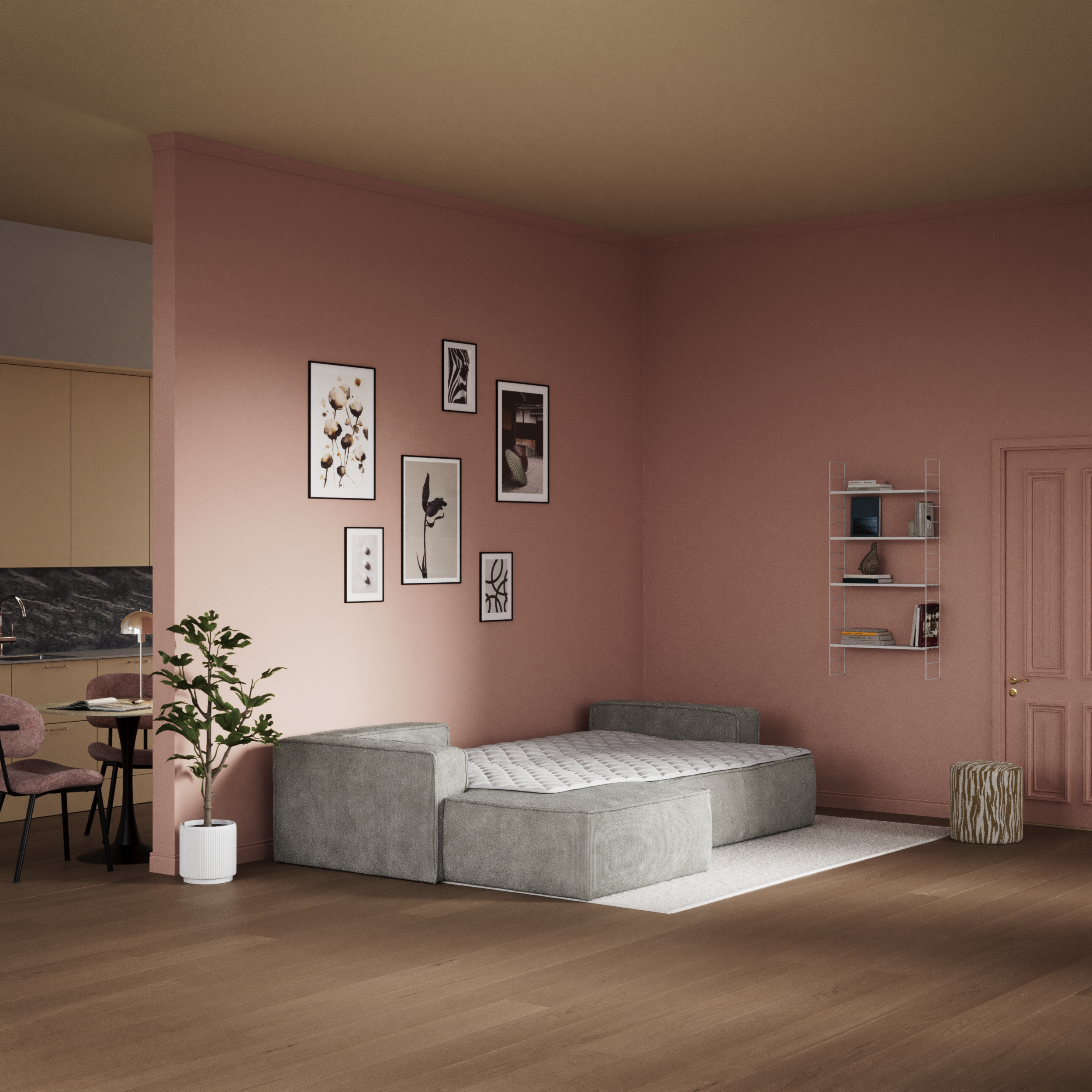 Ide - Bäddsoffa 3-sits med schäslong vänster - inspiration