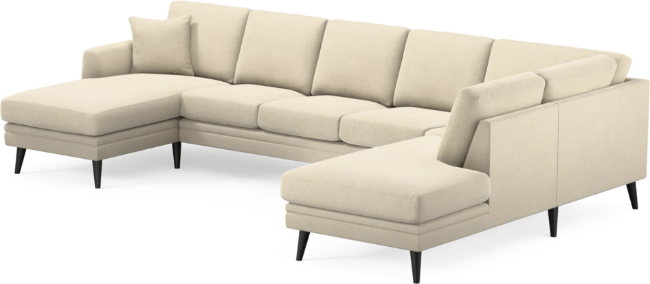 Eden - 3-sits soffa med schäslong vänster och divan höger - Beige