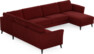 Bridge - Hörnsoffa, 2+3-sits med schäslong höger - Röd