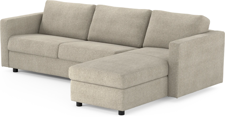 Lindö - Bäddsoffa 2,5-sits med schäslong, vändbar - Beige
