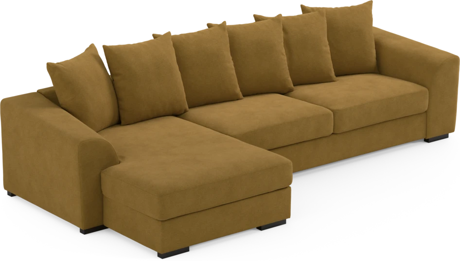 Town - 3-sits soffa med schäslong vänster - Gul