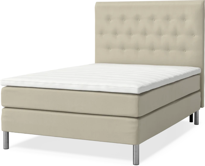 Roma Family, Kontinentalsäng, enkelsäng med bäddmadrass och sänggavel pikerad, B 105-140