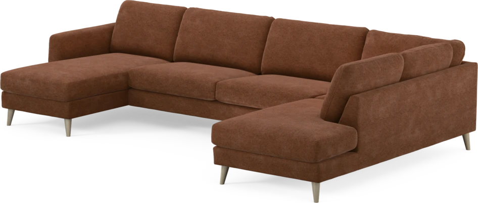 Bridge - 3-sits soffa med schäslong vänster och divan höger - Orange