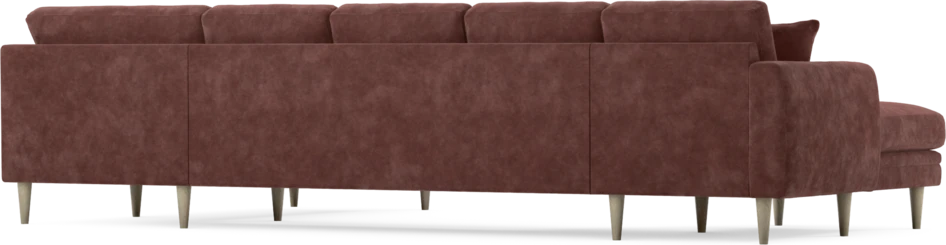 Eden - 3-sits soffa med schäslong vänster och divan höger - Röd