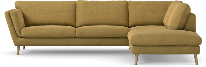 Madison Lux - 3-sits soffa med divan höger - Gul