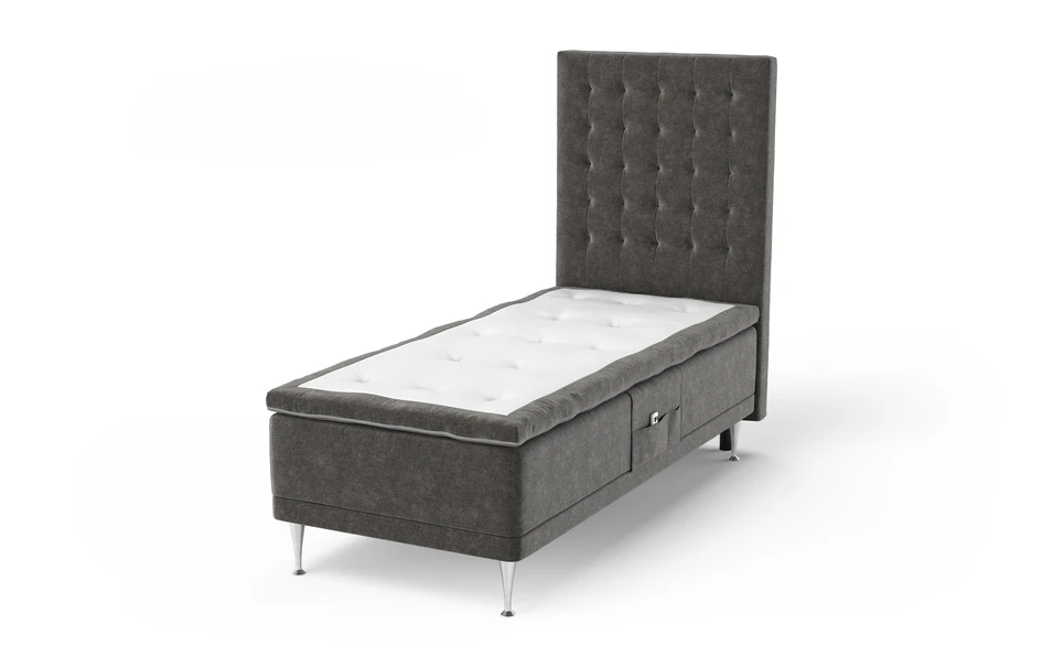 Sense Delux - Ställbar säng, enkelsäng med bäddmadrass Sleep Delux - Grå