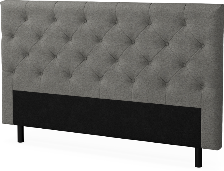 Delux Pikerad Låg - Sänggavel, 90-210 cm - Grå
