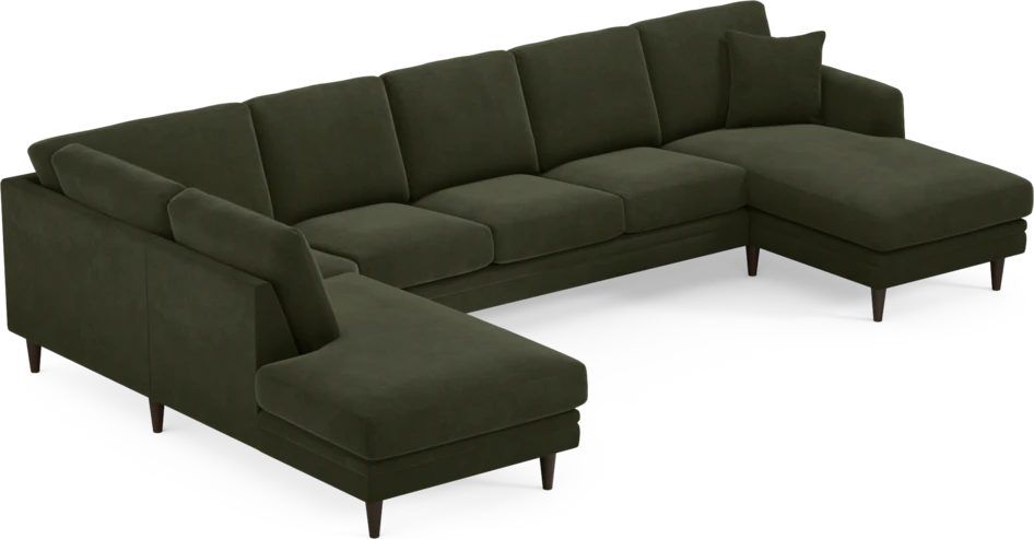Eden - 3-sits soffa med divan vänster och schäslong höger - Grön