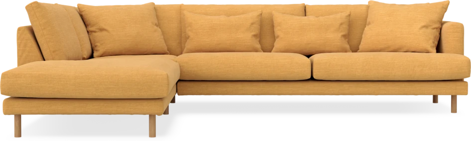 Harper - 3-sits soffa med divan vänster - Gul