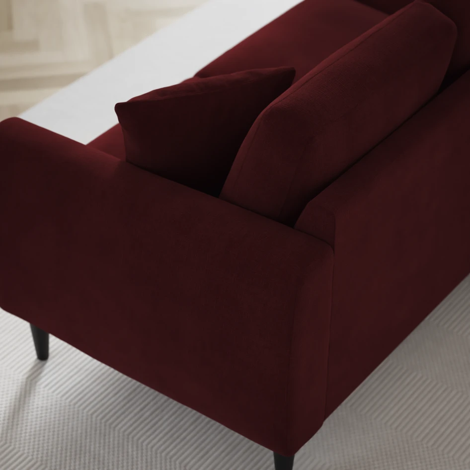 Eden - 3-sits soffa med schäslong vänster och divan höger - Röd