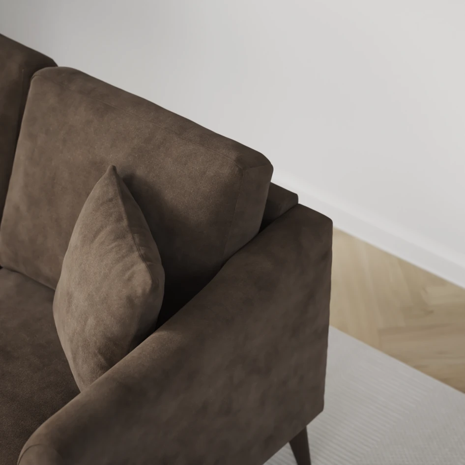 Eden - 3-sits soffa med divan vänster och schäslong höger - Brun
