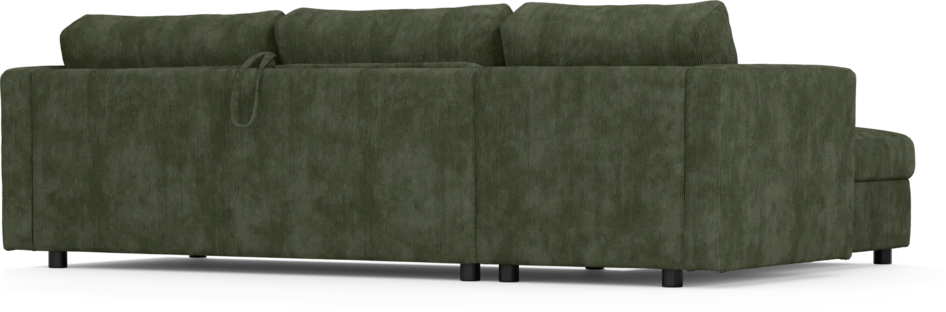 Lindö - Bäddsoffa 2,5-sits med schäslong, vändbar - Grön