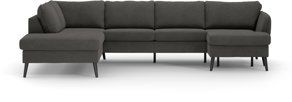 County - 3-sits soffa med divan vänster och schäslong höger - Brun