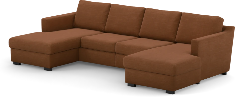 Friday - 2-sits soffa med två schäslonger - Orange