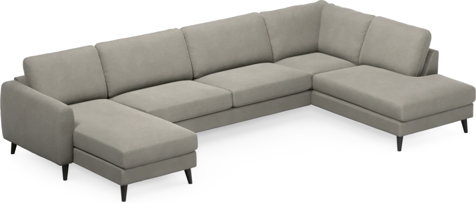 Bridge - 3-sits soffa med schäslong vänster och divan höger - Grå
