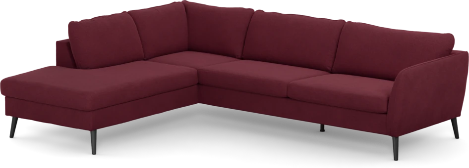 County - 2,5-sits soffa med divan vänster - Röd