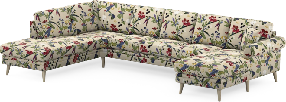 Eden - 3-sits soffa med divan vänster och schäslong höger - Flerfärgad