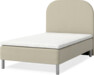 Roma Family - Ramsäng, enkelsäng med bäddmadrass och sänggavel slät, B 90-120 - Beige