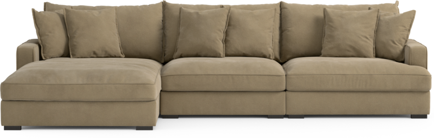 Rossi - 3-sits soffa med schäslong vänster - Beige