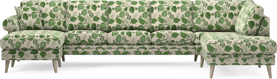 Eden - 3-sits soffa med schäslong vänster och divan höger - Flerfärgad