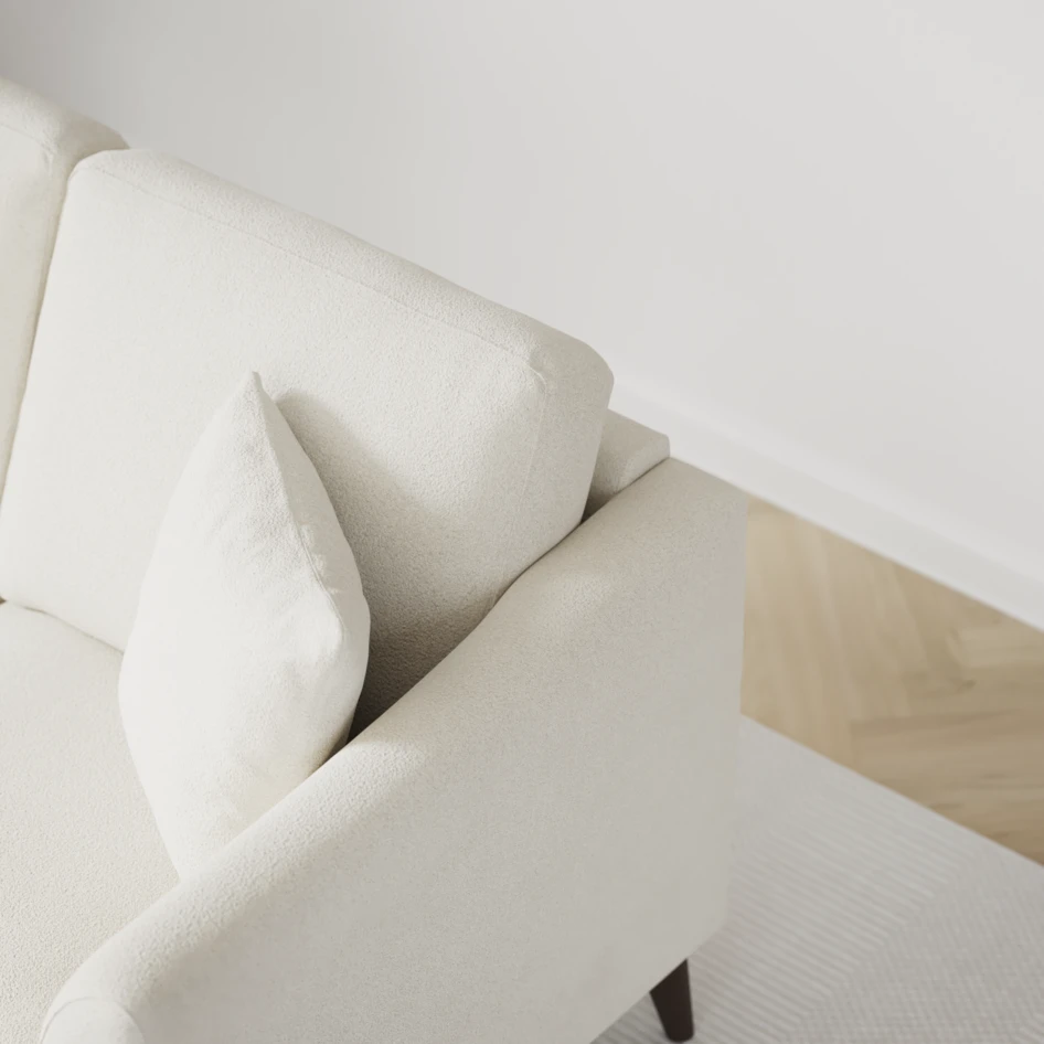 Eden - 3-sits soffa svängd - Vit