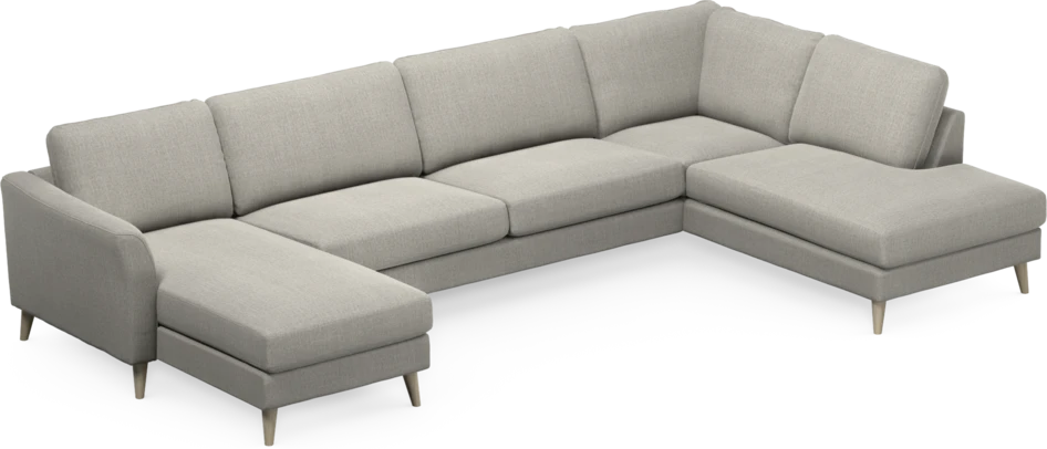 Bridge - 3-sits soffa med schäslong vänster och divan höger - Grå