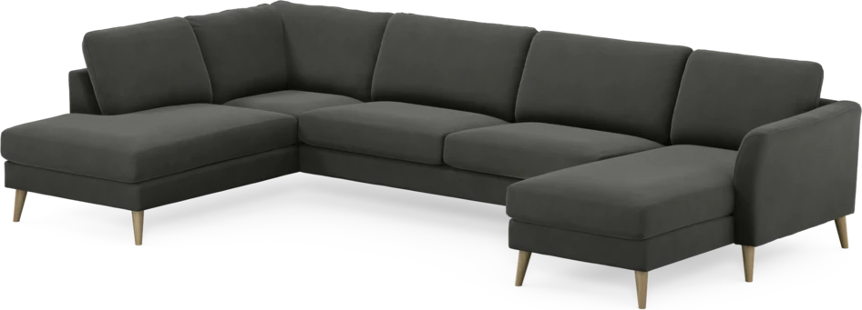 Bridge - 3-sits soffa med divan vänster och schäslong höger - Grå