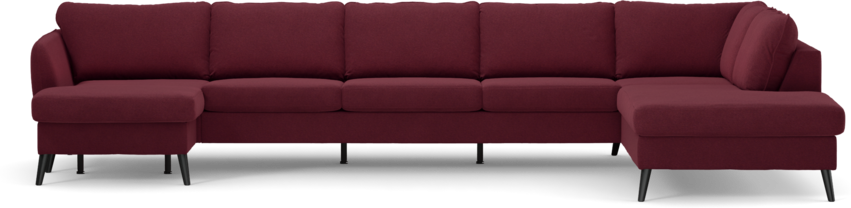 County - 4-sits soffa med schäslong vänster och divan höger - Röd