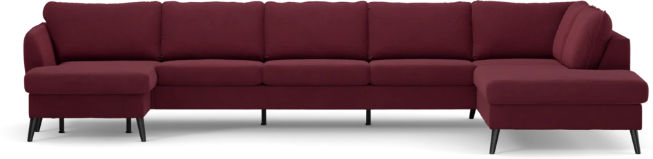 County - 4-sits soffa med schäslong vänster och divan höger - Röd