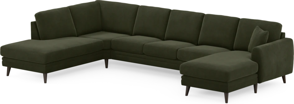 Eden - 3-sits soffa med divan vänster och schäslong höger - Grön