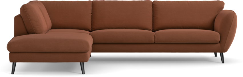 Madison Lux - 3-sits soffa med divan vänster - Röd