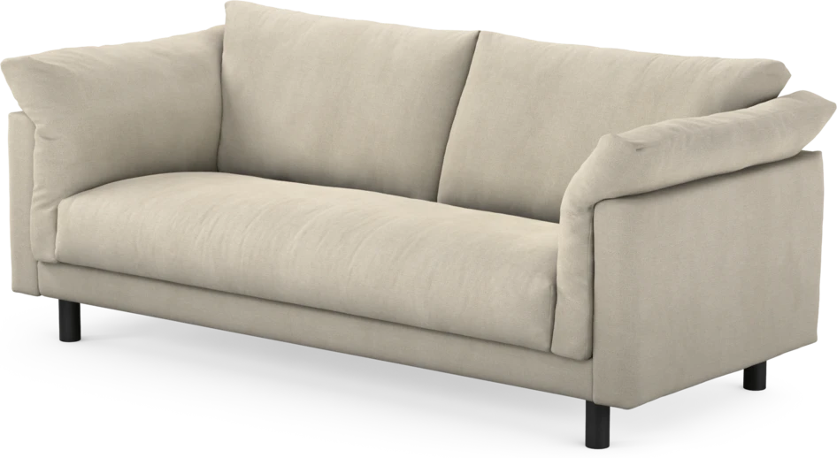 Cherrie - 2,5-sits soffa, hel dyna, fast klädsel - Vit