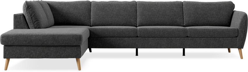 County - 3-sits soffa med divan vänster - Grå