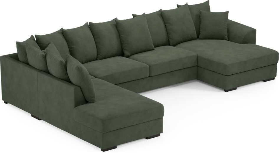 Town - 3-sits soffa med divan vänster och schäslong höger - Grön