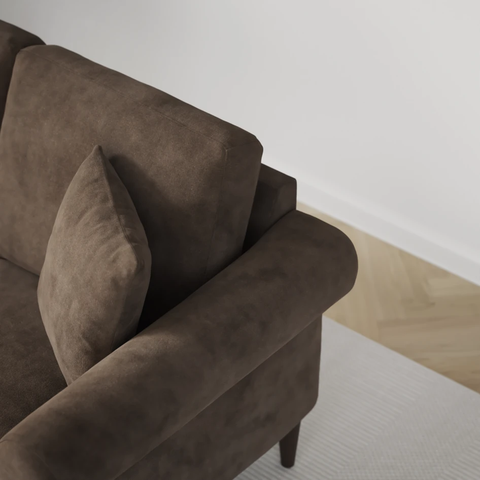 Eden - 3-sits soffa svängd - Brun