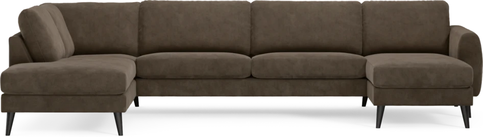 Bridge - 3-sits soffa med divan vänster och schäslong höger - Brun