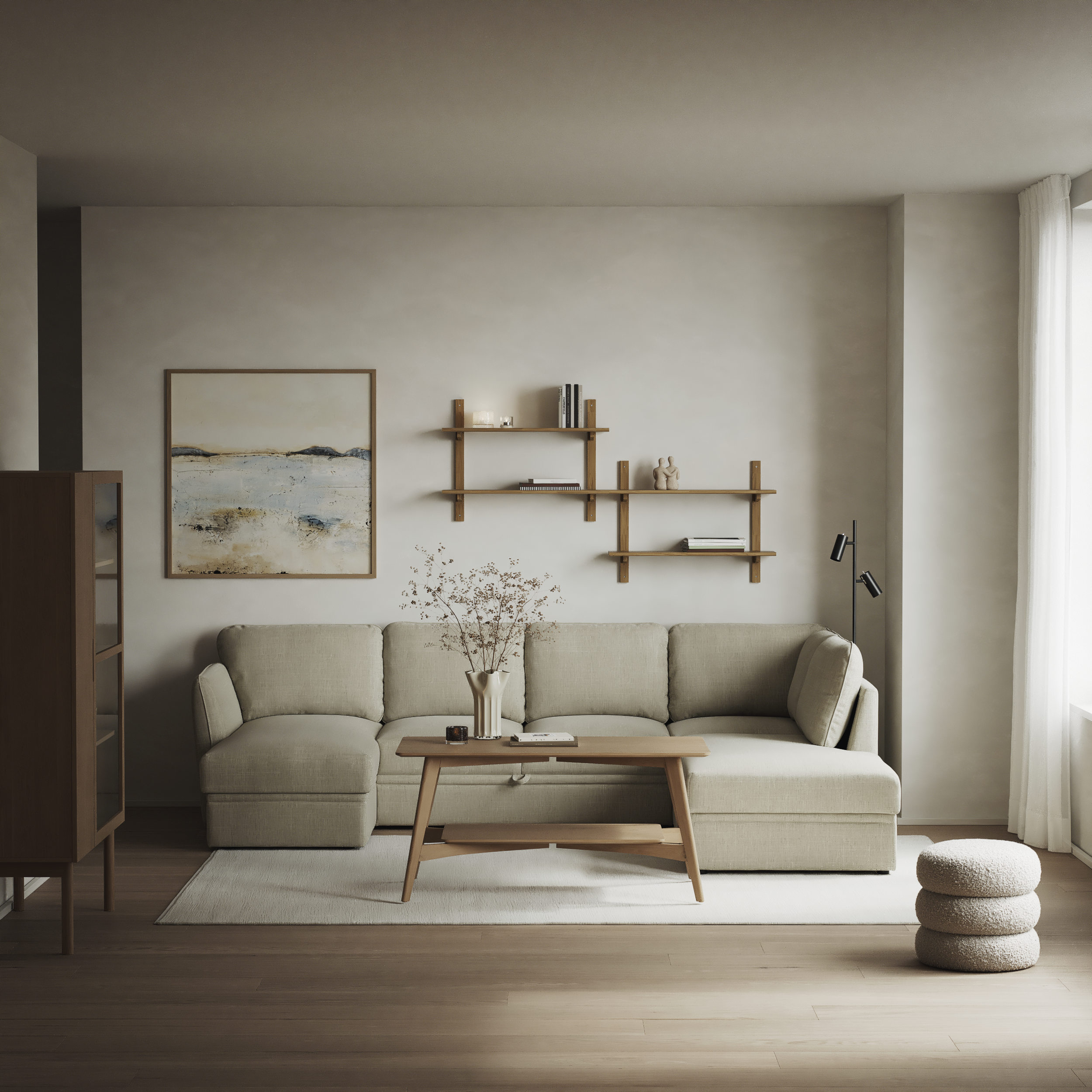 Öland - Bäddsoffa med schäslong vänster och divan höger - inspiration